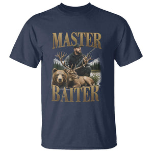 Hunting Lovers Dad Gift T Shirt Master Baiter TS12 Navy Print Your Wear