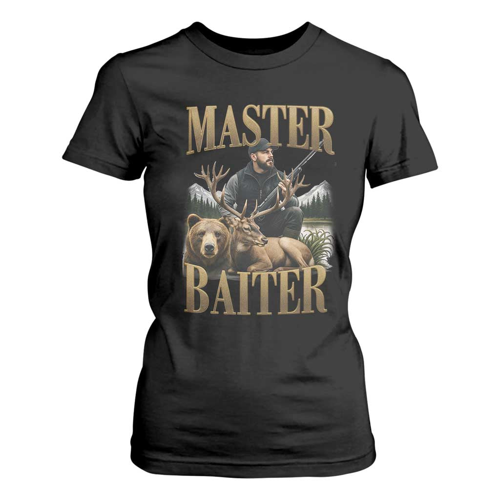 Hunting Lovers Dad Gift T Shirt For Women Master Baiter - Print Your Wear