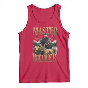 Hunting Lovers Dad Gift Tank Top Master Baiter TS12 Red Print Your Wear