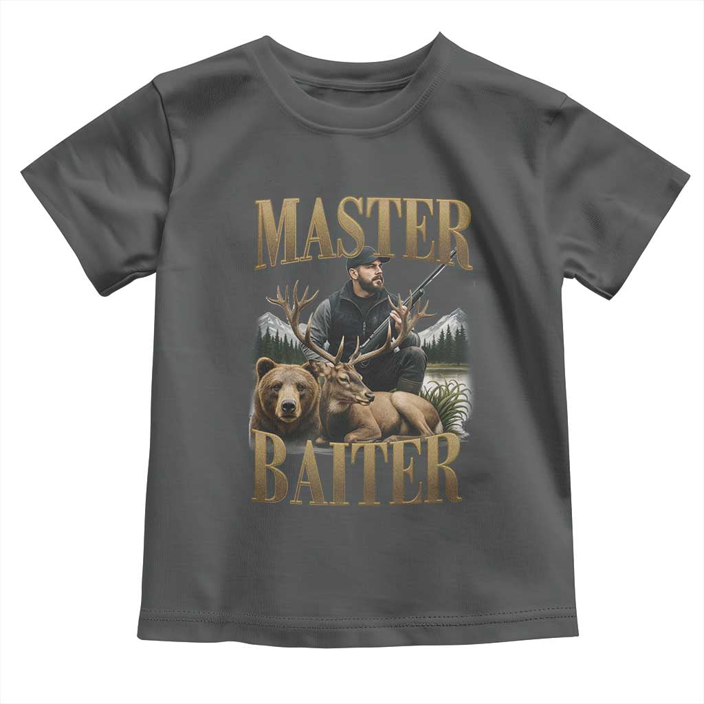 Hunting Lovers Dad Gift Toddler T Shirt Master Baiter TS12 Dark Heather Print Your Wear