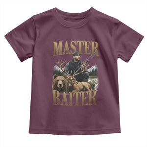 Hunting Lovers Dad Gift Toddler T Shirt Master Baiter TS12 Maroon Print Your Wear