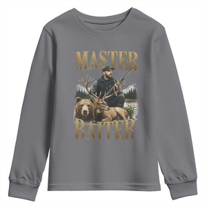Hunting Lovers Dad Gift Youth Sweatshirt Master Baiter TS12 Charcoal Print Your Wear