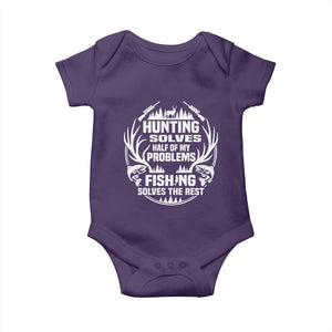 Fishing Hunting Solve Problems Baby Onesie Gift Idea For Hunter Fisherman TS12 Purple Print Your Wear