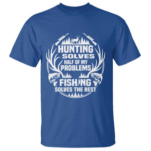 Fishing Hunting Solve Problems T Shirt Gift Idea For Hunter Fisherman TS12 Royal Blue Print Your Wear