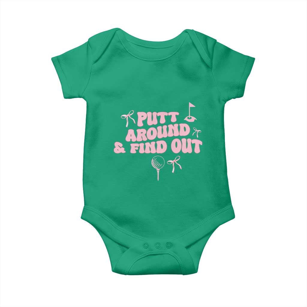 Funny Golf Gift For Women Baby Onesie Putt Around And Find Out TS12 Irish Green Print Your Wear