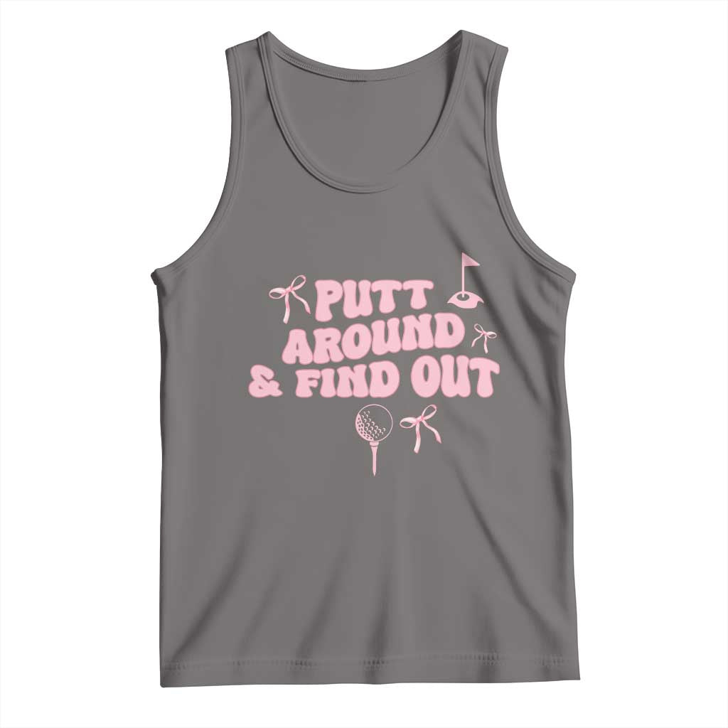 Funny Golf Gift For Women Tank Top Putt Around And Find Out TS12 Deep Heather Print Your Wear