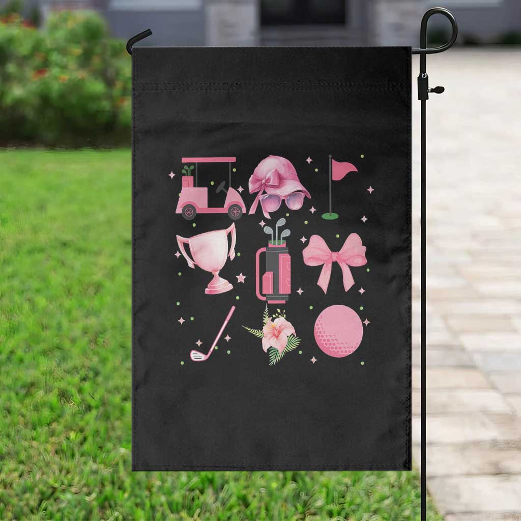 Womens Golf Lover Garden Flag Cute Pink Bow Golf Sports Gift TS12 Print Your Wear