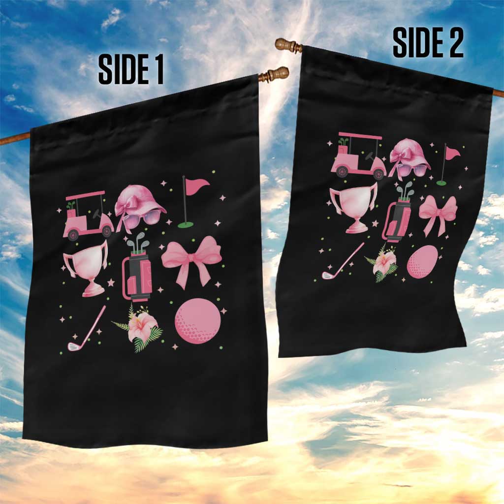 Womens Golf Lover Garden Flag Cute Pink Bow Golf Sports Gift TS12 Print Your Wear