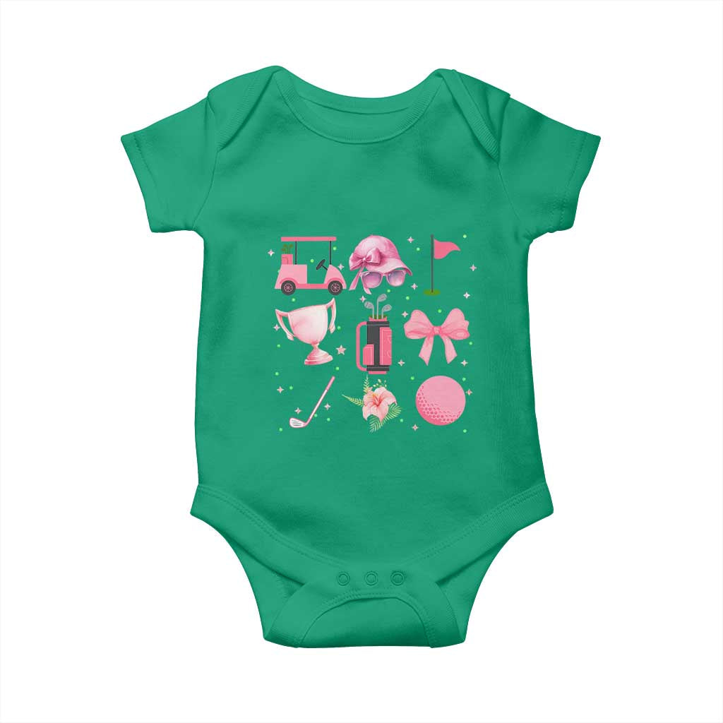 Womens Golf Lover Baby Onesie Cute Pink Bow Golf Sports Gift TS12 Irish Green Print Your Wear