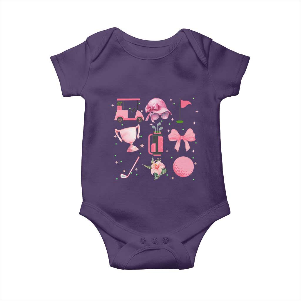 Womens Golf Lover Baby Onesie Cute Pink Bow Golf Sports Gift TS12 Purple Print Your Wear