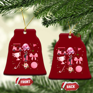 Womens Golf Lover Ceramic Ornament Cute Pink Bow Golf Sports Gift TS12 Print Your Wear