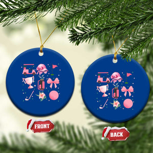 Womens Golf Lover Ceramic Ornament Cute Pink Bow Golf Sports Gift TS12 1pc Blue Print Your Wear