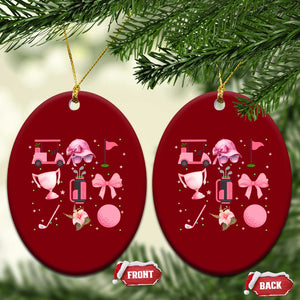 Womens Golf Lover Ceramic Ornament Cute Pink Bow Golf Sports Gift TS12 Print Your Wear