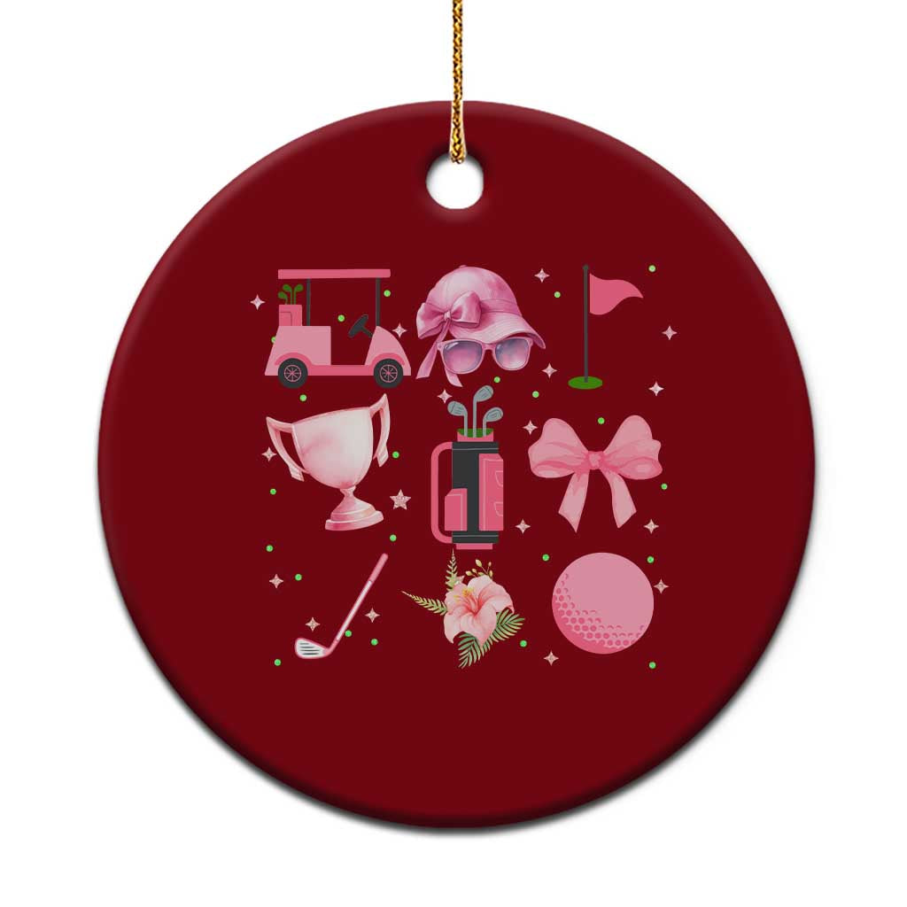 Womens Golf Lover Ceramic Ornament Cute Pink Bow Golf Sports Gift TS12 1pc Red Print Your Wear