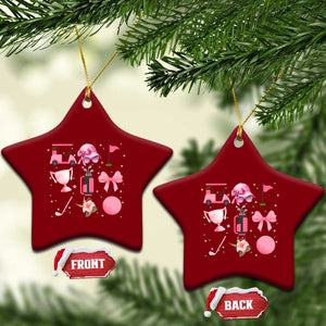 Womens Golf Lover Ceramic Ornament Cute Pink Bow Golf Sports Gift TS12 Print Your Wear