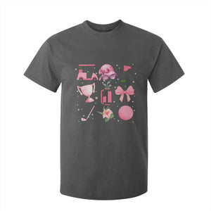 Womens Golf Lover T Shirt For Kid Cute Pink Bow Golf Sports Gift TS12 Dark Heather Print Your Wear