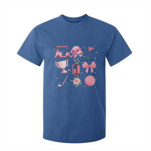Womens Golf Lover T Shirt For Kid Cute Pink Bow Golf Sports Gift TS12 Royal Blue Print Your Wear