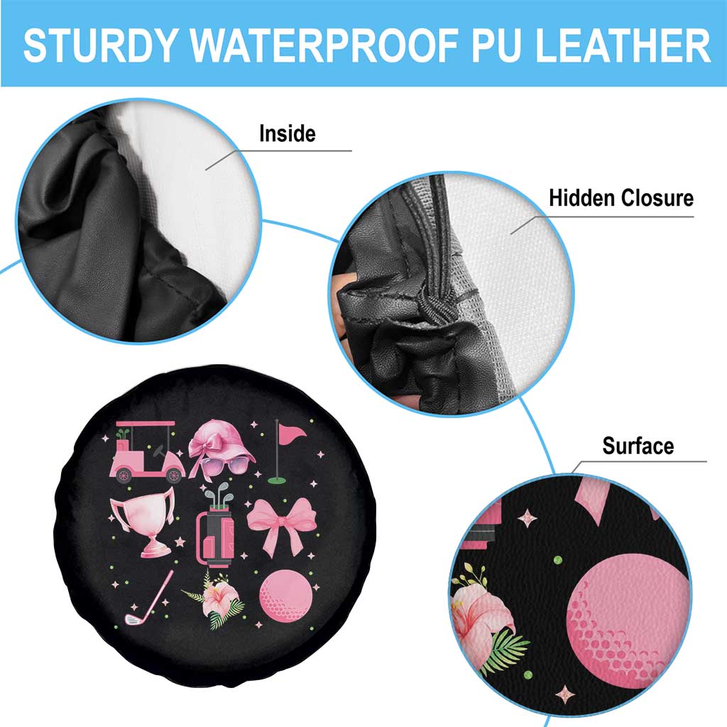 Womens Golf Lover Spare Tire Cover Cute Pink Bow Golf Sports Gift TS12 Print Your Wear