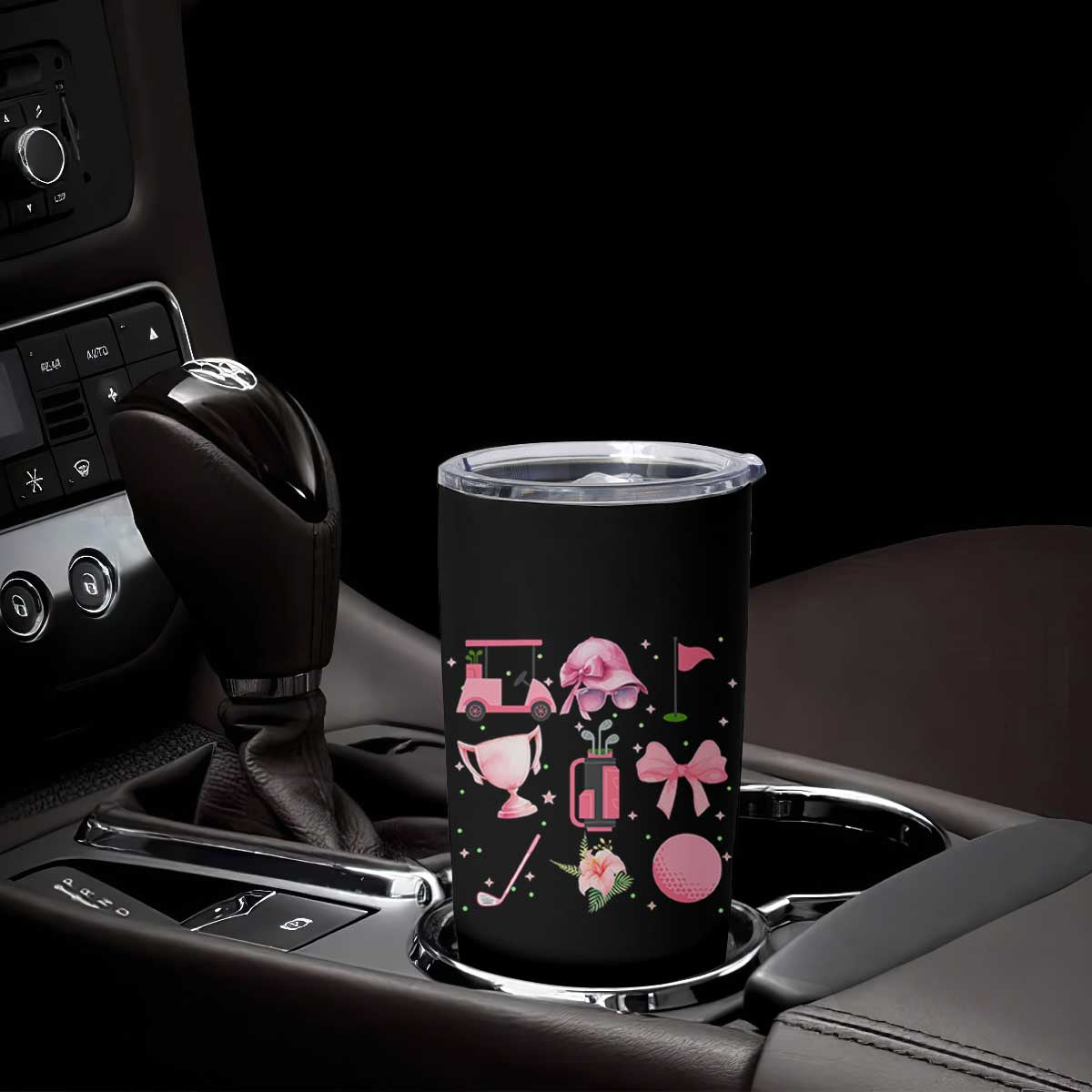 Womens Golf Lover Tumbler Cup Cute Pink Bow Golf Sports Gift TS12 Print Your Wear