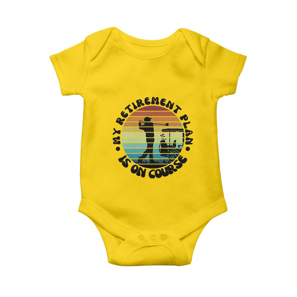 My Retirement Plan Is On Course Baby Onesie Retired Golfer Gift TS12 Daisy Print Your Wear