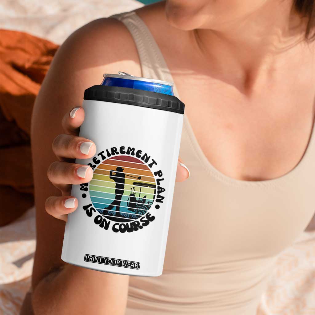 My Retirement Plan Is On Course 4 in 1 Can Cooler Tumbler Retired Golfer Gift TS12 Print Your Wear