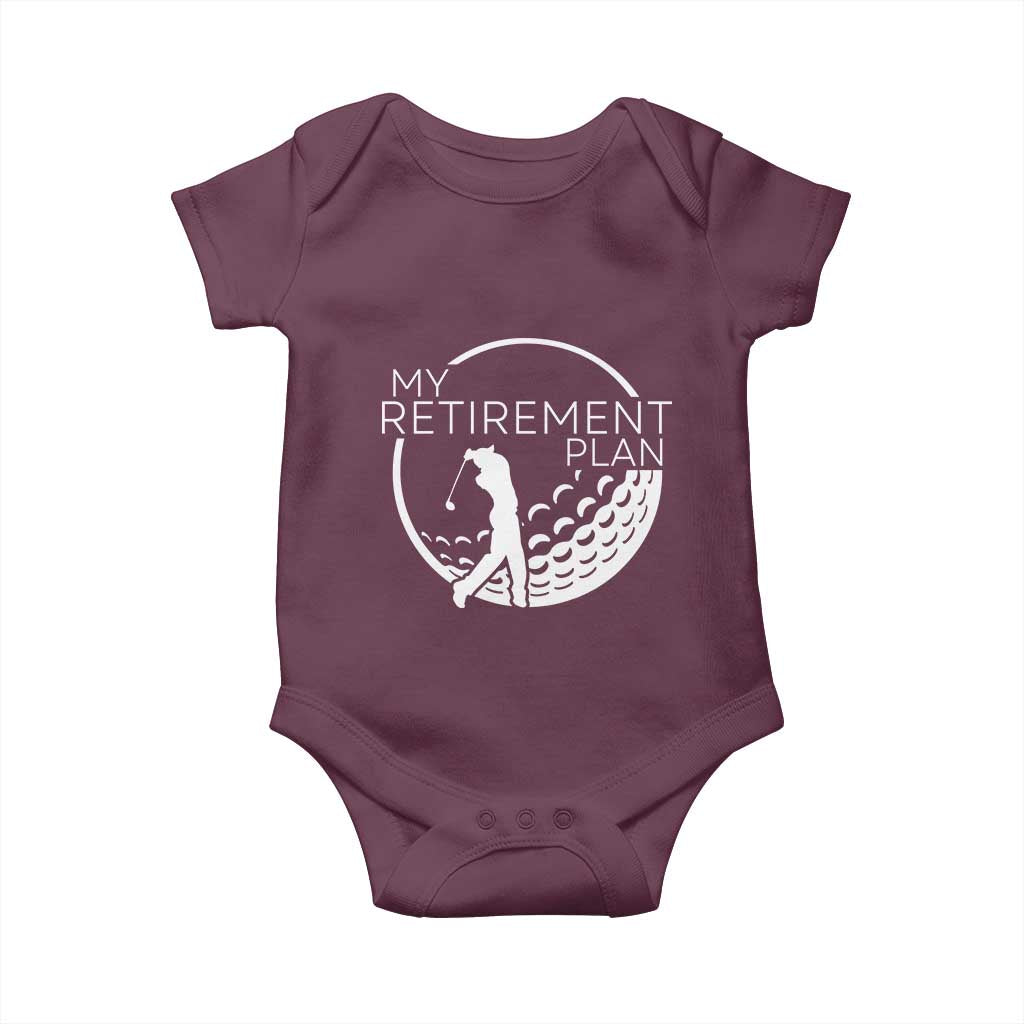 Funny Retirement Golf Baby Onesie Saying Golfing Gift TS12 Maroon Print Your Wear