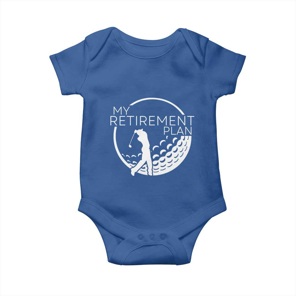 Funny Retirement Golf Baby Onesie Saying Golfing Gift TS12 Royal Blue Print Your Wear