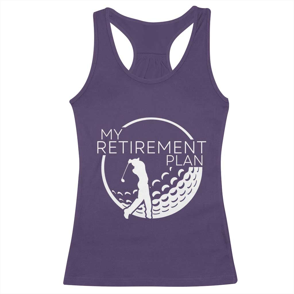 Funny Retirement Golf Racerback Tank Top Saying Golfing Gift TS12 Purple Print Your Wear