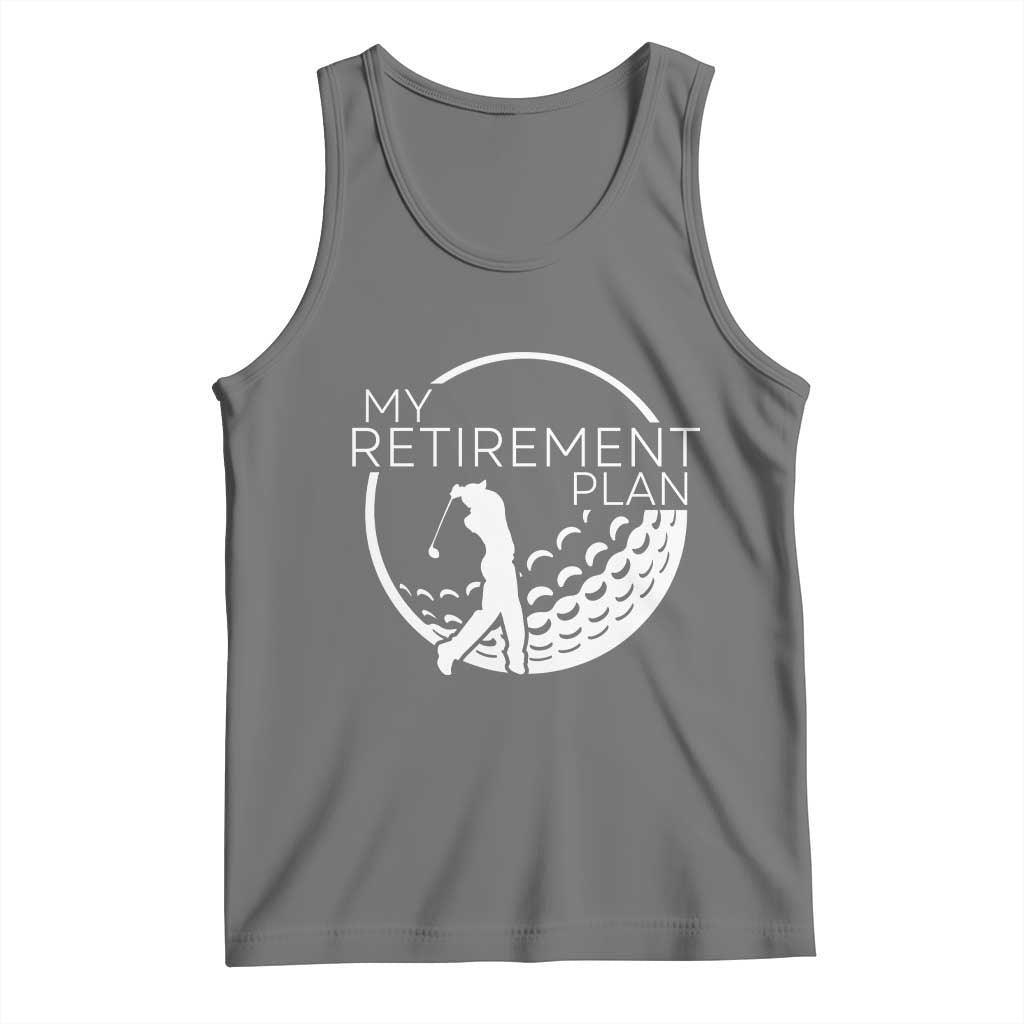 Funny Retirement Golf Tank Top Saying Golfing Gift TS12 Black Heather Print Your Wear