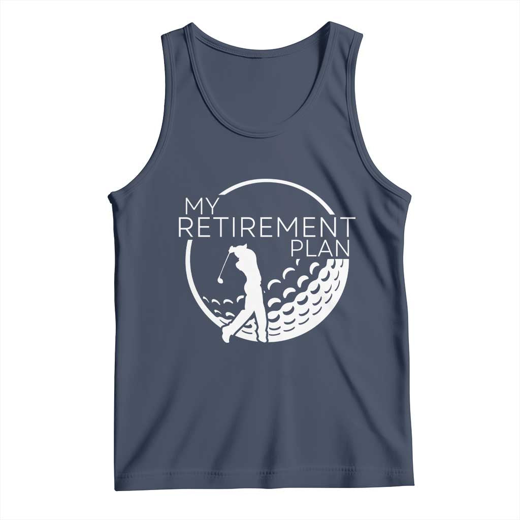 Funny Retirement Golf Tank Top Saying Golfing Gift TS12 Navy Print Your Wear