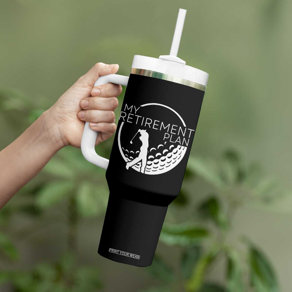 Funny Retirement Golf Tumbler With Handle Saying Golfing Gift TS12 Print Your Wear