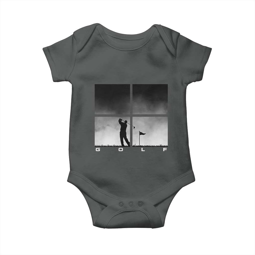 Gift For Sports Lover Baby Onesie Retro Golf Silhouette Art TS12 Dark Heather Print Your Wear