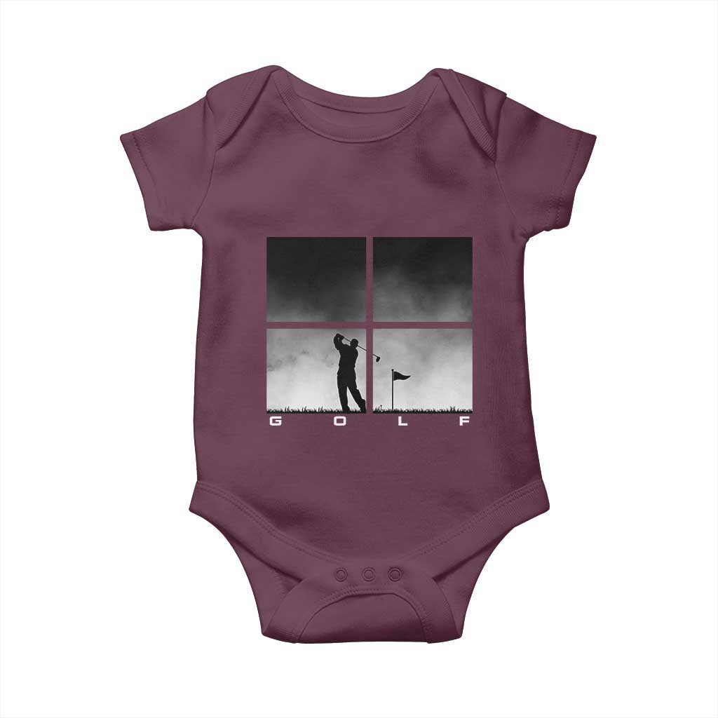 Gift For Sports Lover Baby Onesie Retro Golf Silhouette Art TS12 Maroon Print Your Wear