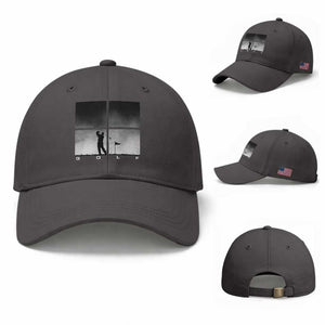 Gift For Sports Lover Baseball Cap Retro Golf Silhouette Art TS12 Baseball Cap Universal Fit Dark Gray Print Your Wear
