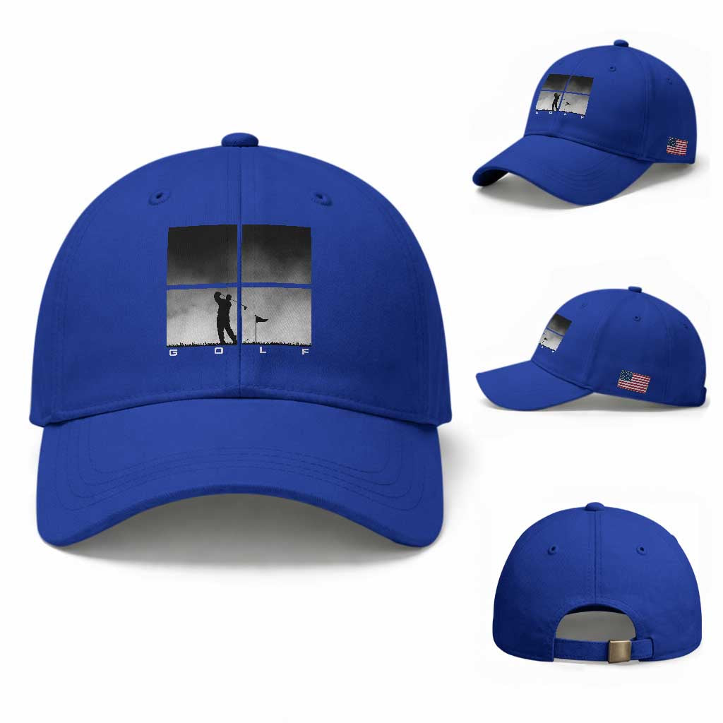 Gift For Sports Lover Baseball Cap Retro Golf Silhouette Art TS12 Baseball Cap Universal Fit Royal Blue Print Your Wear