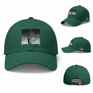 Gift For Sports Lover Baseball Cap Retro Golf Silhouette Art TS12 Baseball Cap Universal Fit Irish Green Print Your Wear