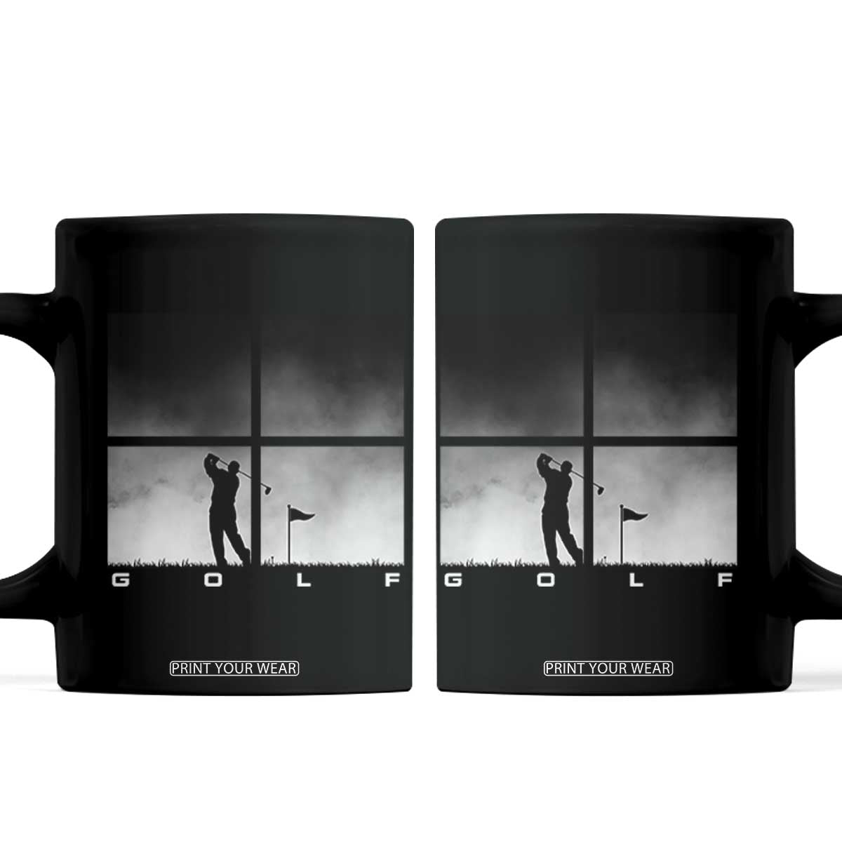 Gift For Sports Lover Coffee Mug Retro Golf Silhouette Art TS12 Black Print Your Wear