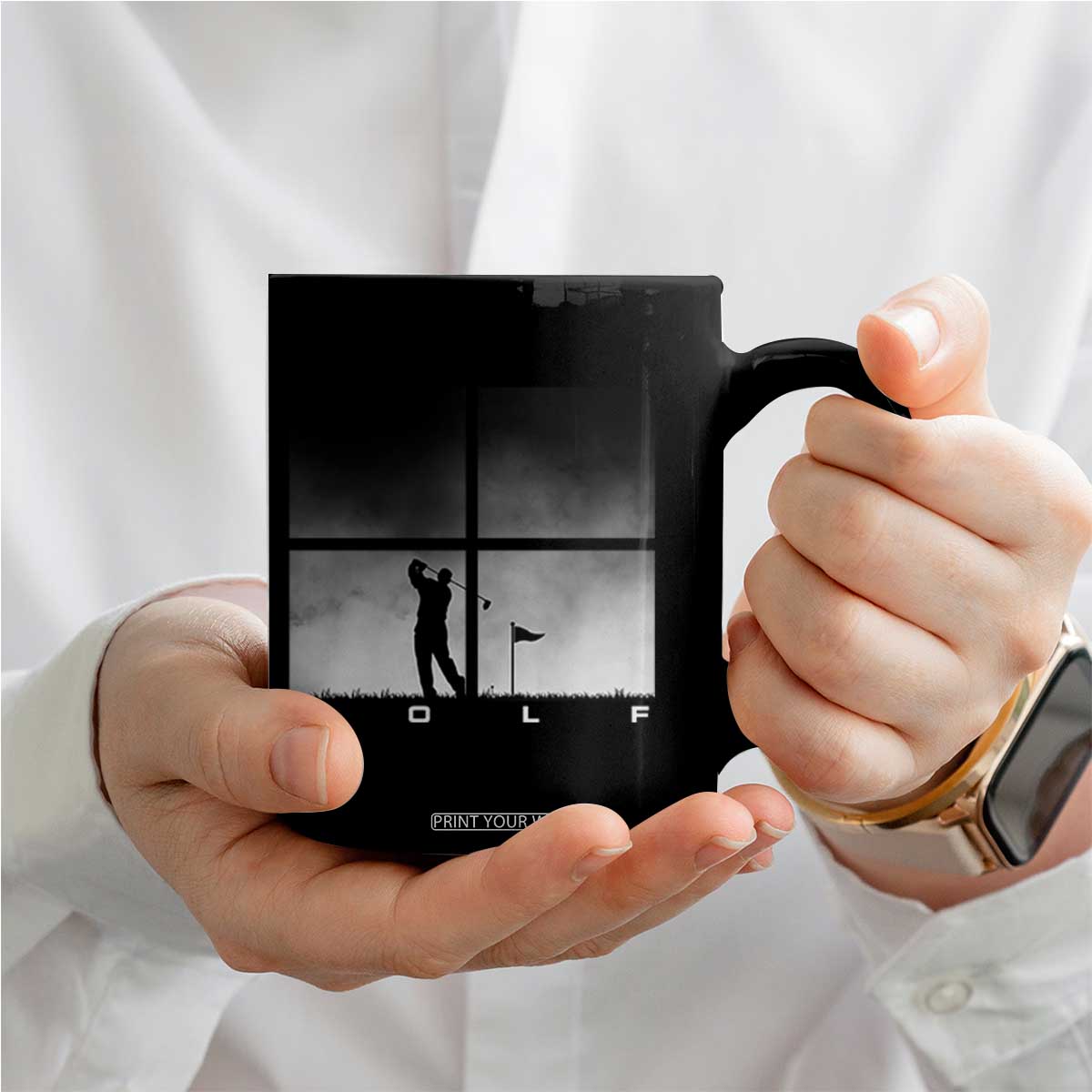 Gift For Sports Lover Coffee Mug Retro Golf Silhouette Art TS12 Print Your Wear