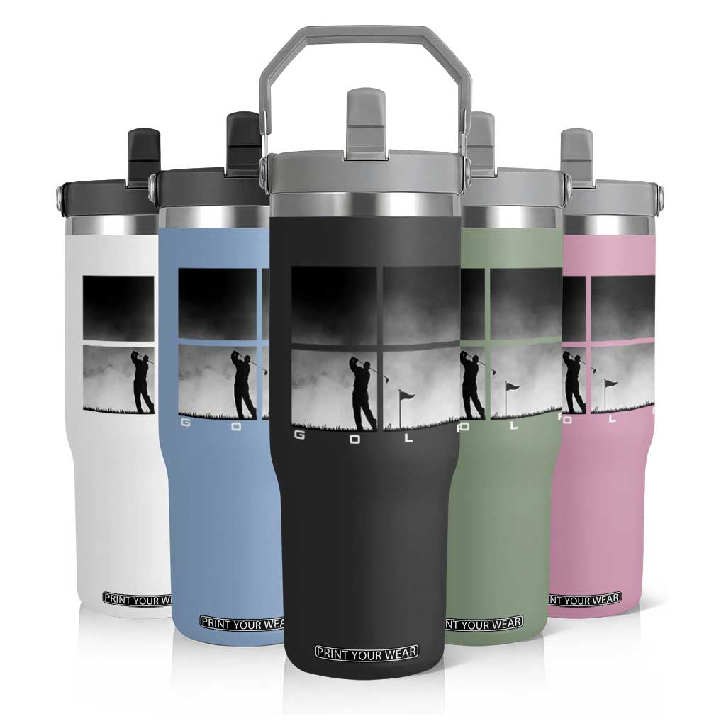 Gift For Sports Lover Flip Straw Tumbler Retro Golf Silhouette Art TS12 Print Your Wear