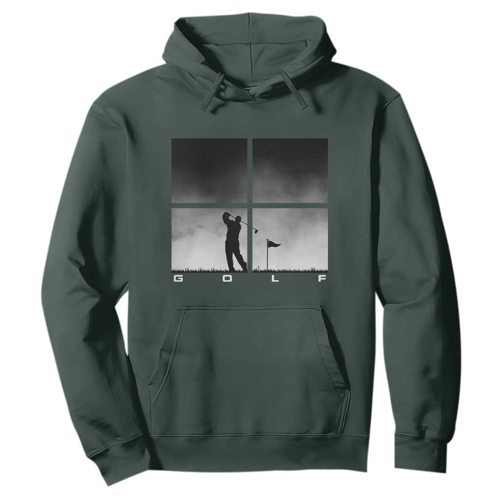Gift For Sports Lover Hoodie Retro Golf Silhouette Art TS12 Dark Forest Green Print Your Wear