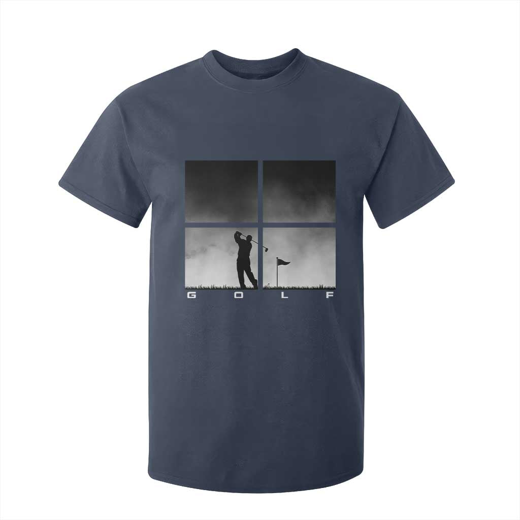 Gift For Sports Lover T Shirt For Kid Retro Golf Silhouette Art TS12 Navy Print Your Wear