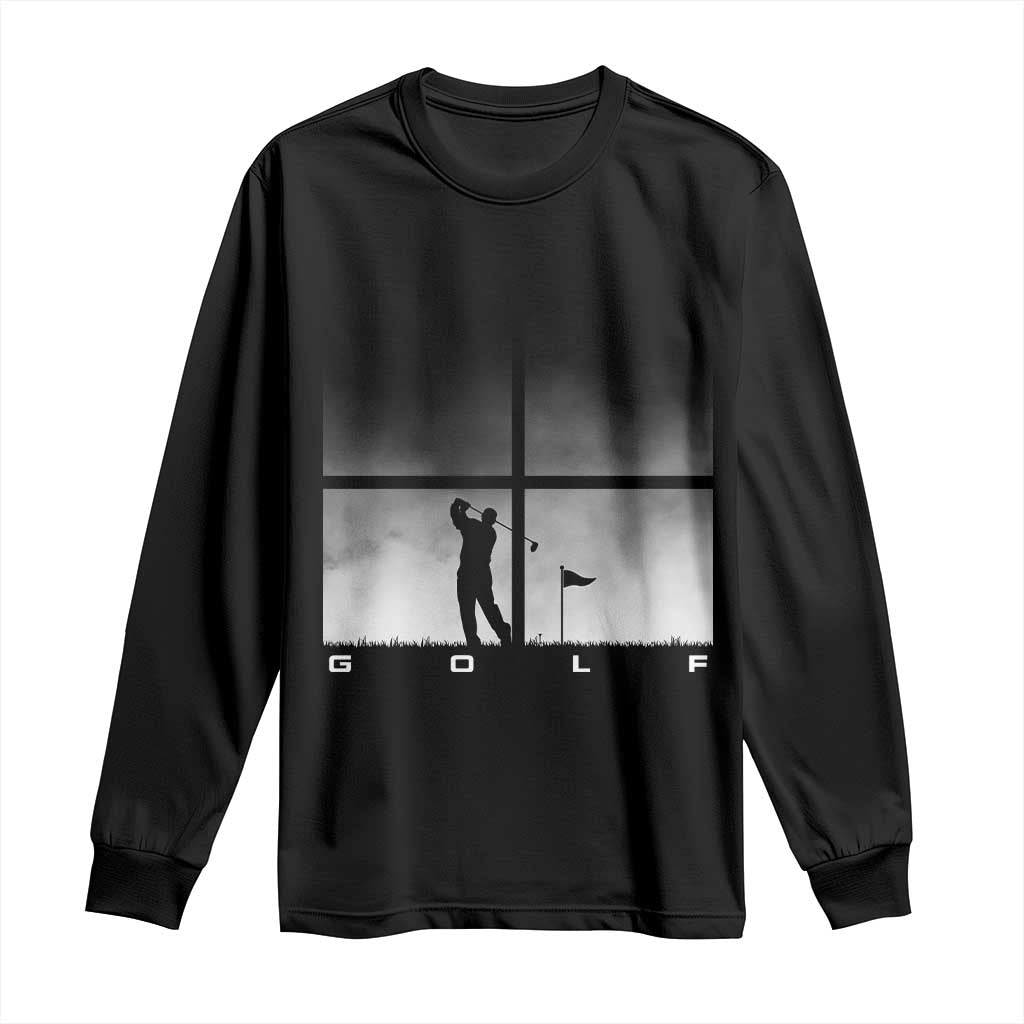 Gift For Sports Lover Long Sleeve Shirt Retro Golf Silhouette Art TS12 Black Print Your Wear