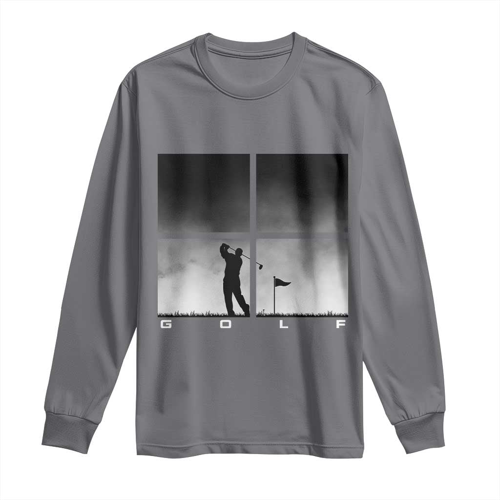 Gift For Sports Lover Long Sleeve Shirt Retro Golf Silhouette Art TS12 Charcoal Print Your Wear