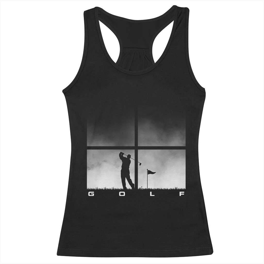 Gift For Sports Lover Racerback Tank Top Retro Golf Silhouette Art TS12 Black Print Your Wear