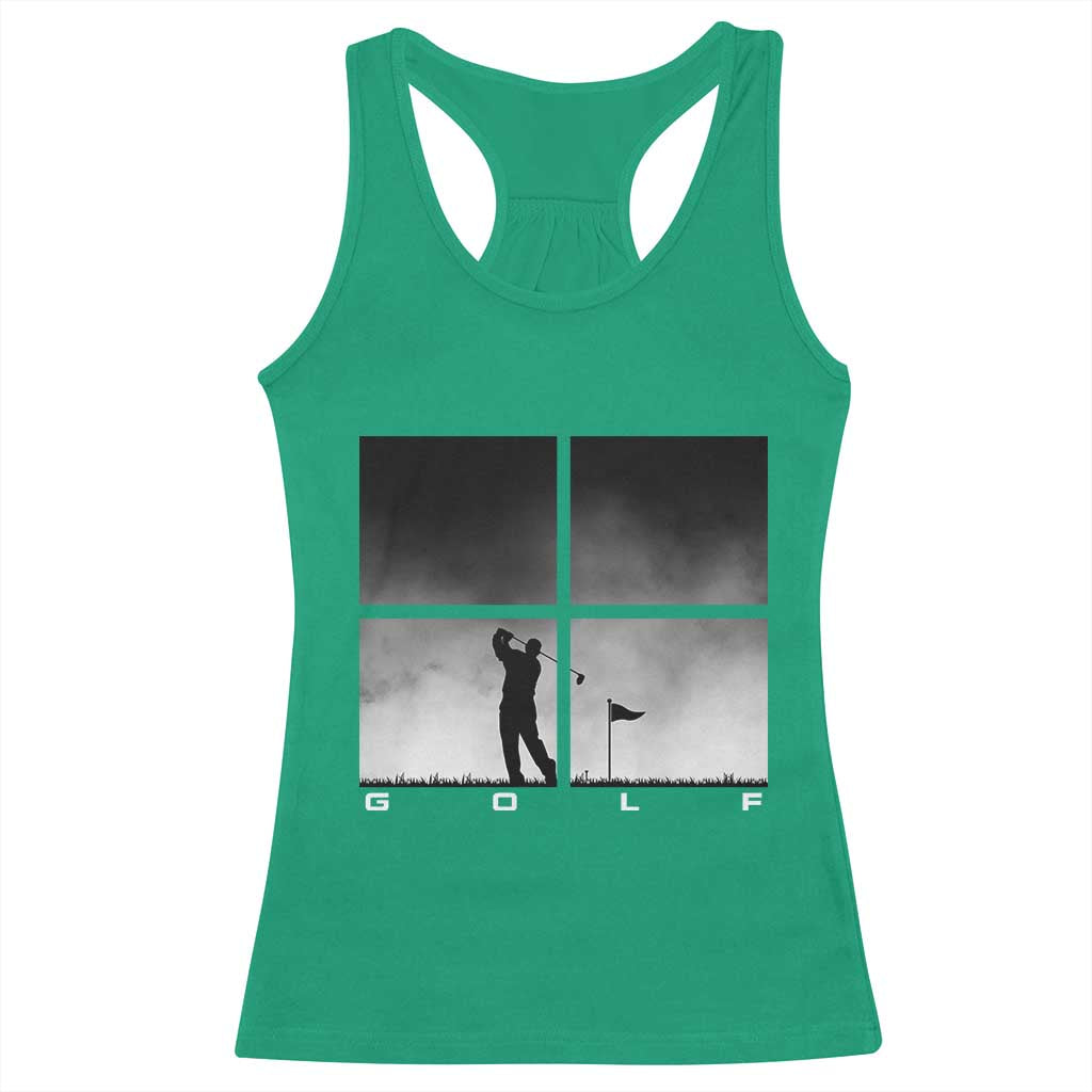 Gift For Sports Lover Racerback Tank Top Retro Golf Silhouette Art TS12 Irish Green Print Your Wear