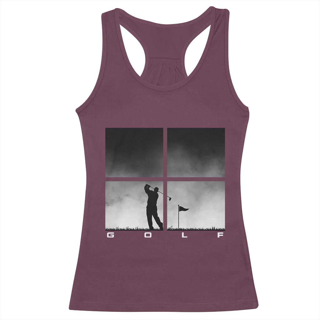 Gift For Sports Lover Racerback Tank Top Retro Golf Silhouette Art TS12 Maroon Print Your Wear