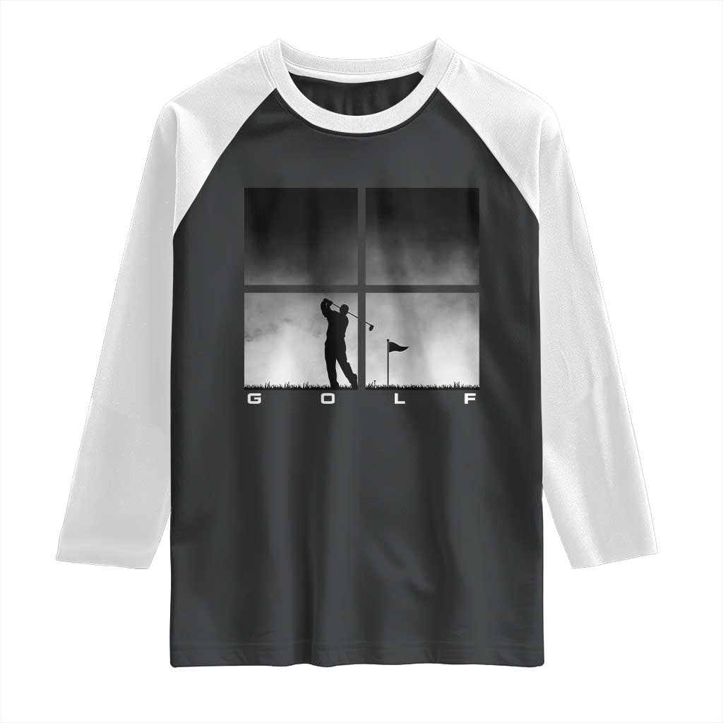 Gift For Sports Lover Raglan Shirt Retro Golf Silhouette Art TS12 Black White Print Your Wear
