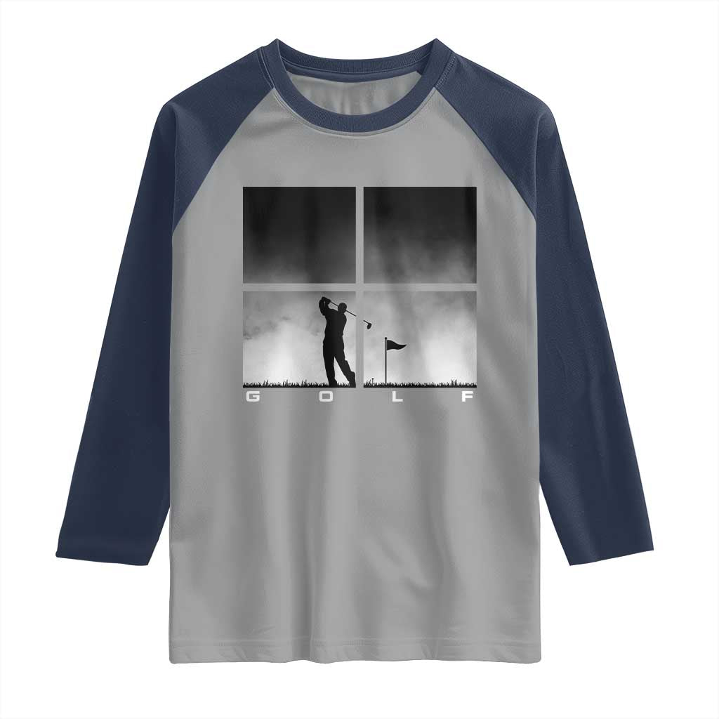 Gift For Sports Lover Raglan Shirt Retro Golf Silhouette Art TS12 Sport Gray Navy Print Your Wear