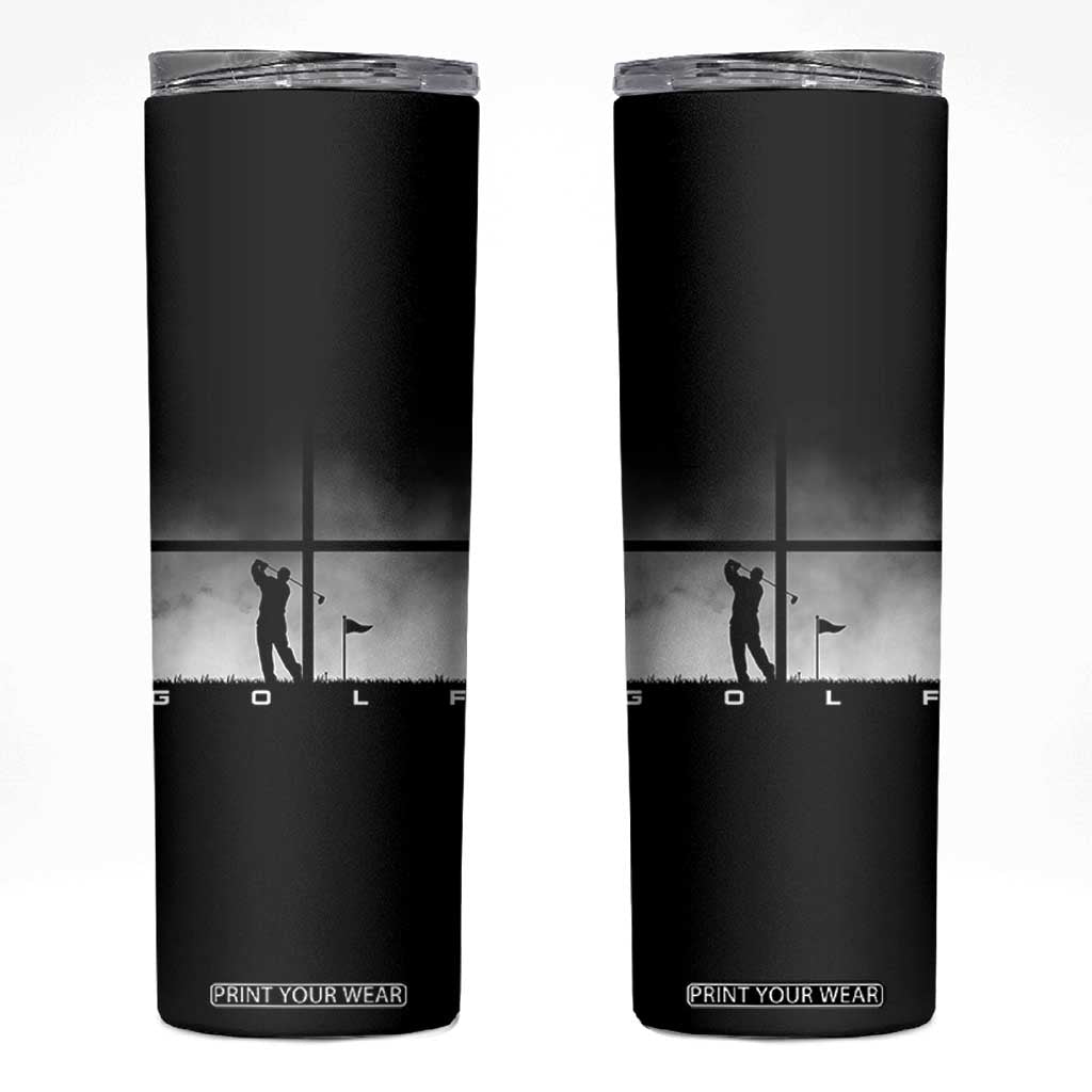 Gift For Sports Lover Skinny Tumbler Retro Golf Silhouette Art TS12 Black Print Your Wear