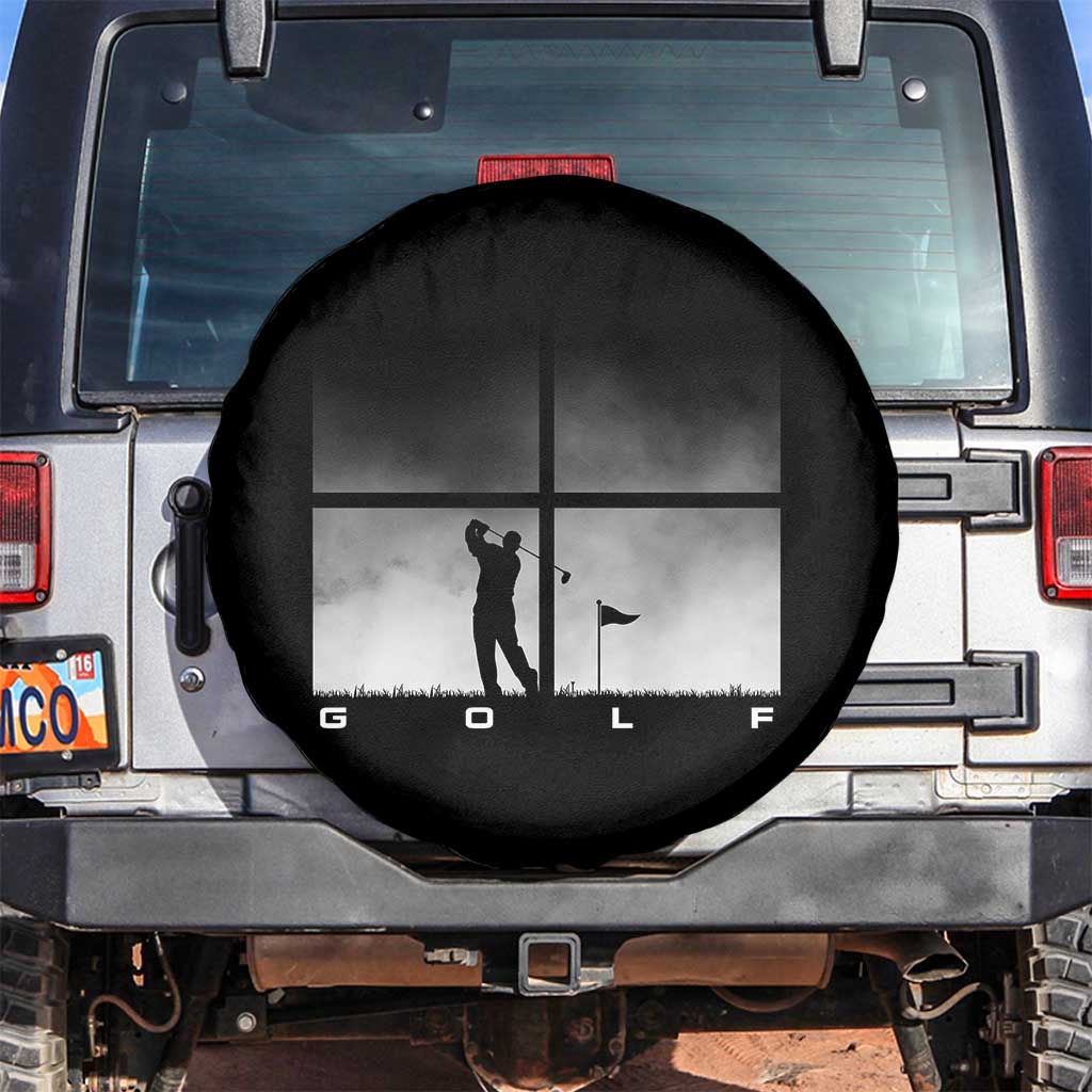 Gift For Sports Lover Spare Tire Cover Retro Golf Silhouette Art TS12 No hole Black Print Your Wear